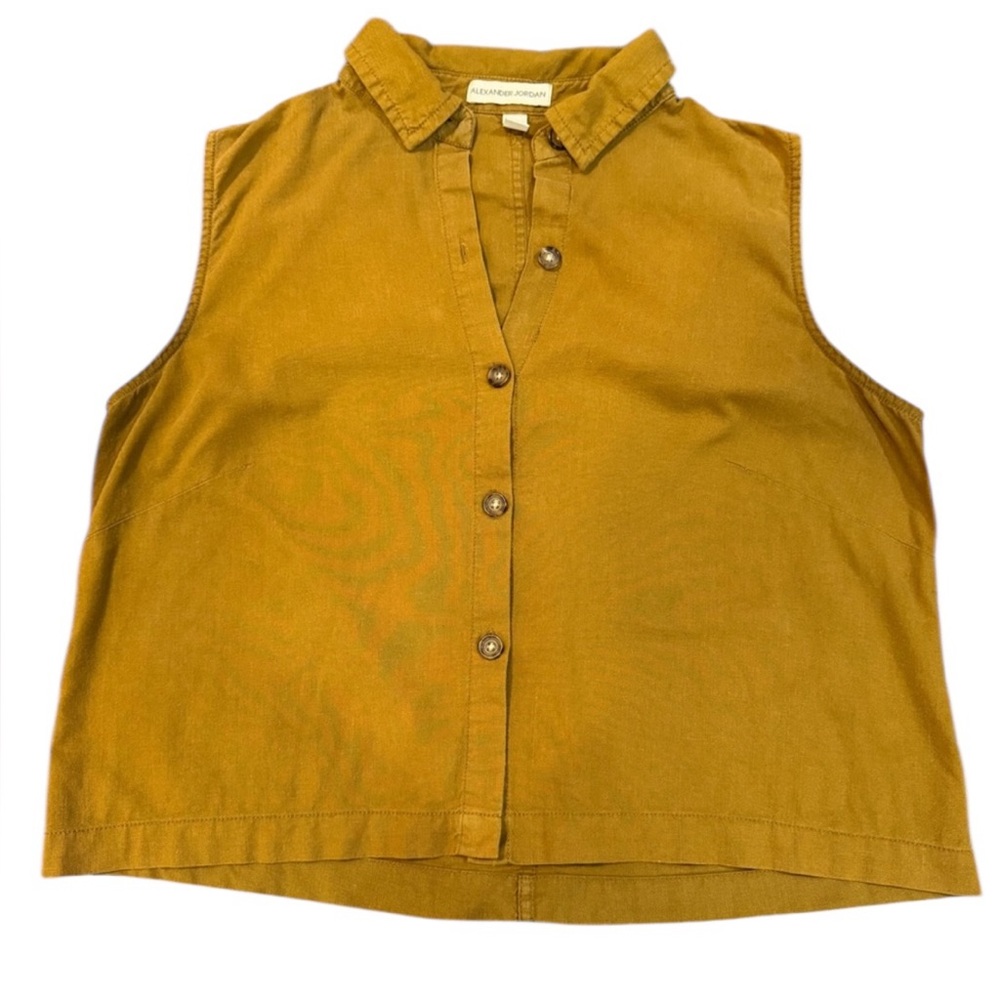 Alexander Jordan Linen Blend Sleeveless Button‎ Front Top (Women’s M)